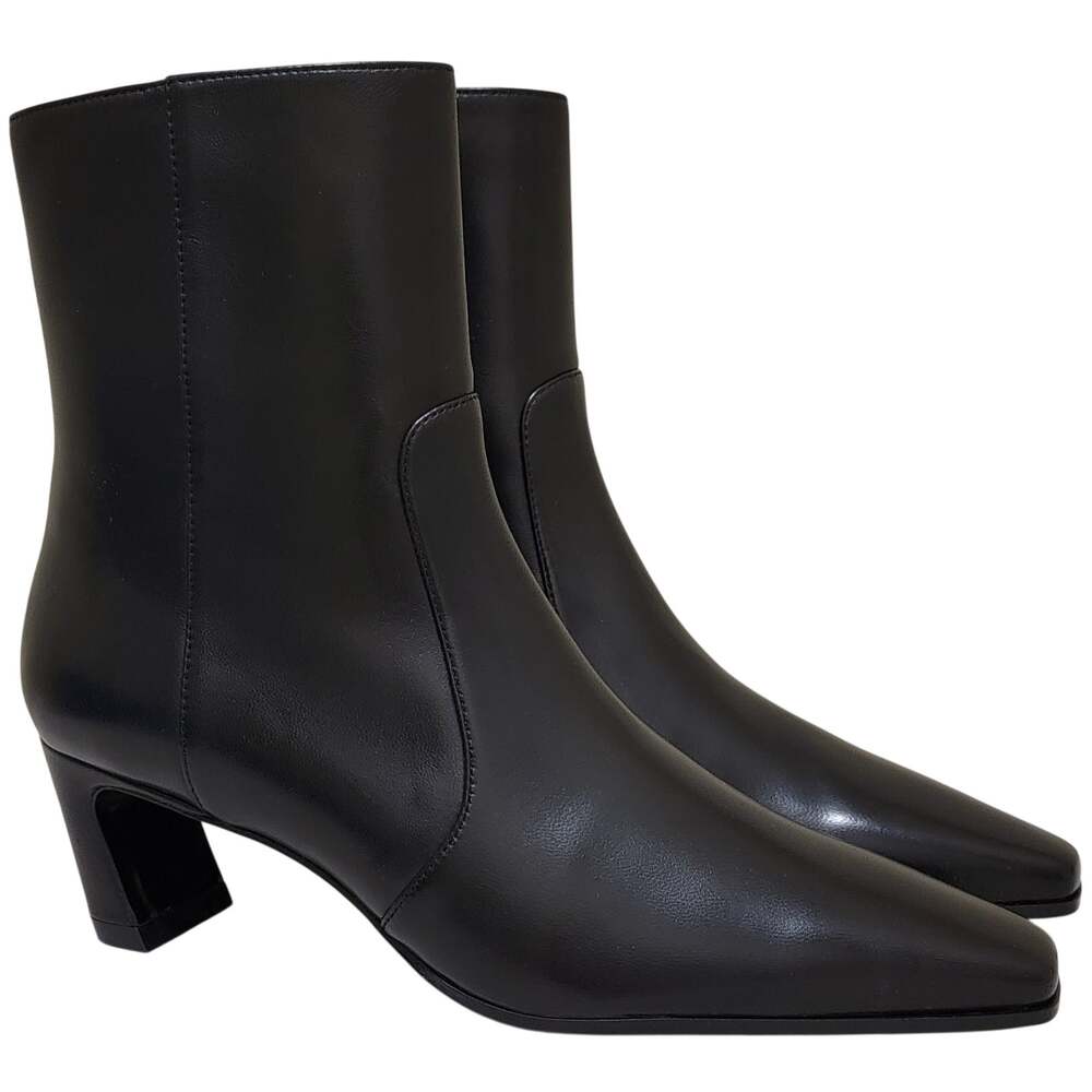 Stuart Weitzman Women Stassi Zip Bootie 50MM Size US 6B Black Dress Napa Leather